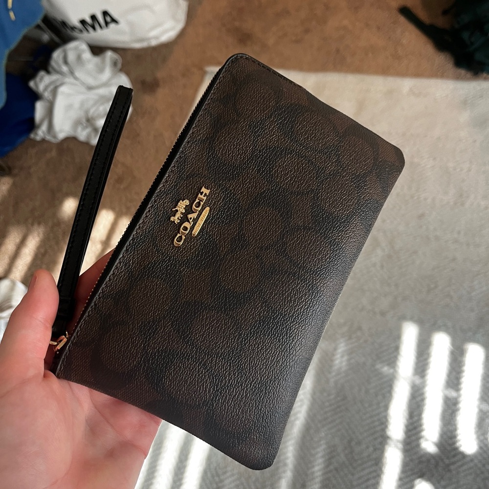 Coach Brown Wristlet